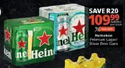 Checkers Heineken Premium Lager/ Silver Beer Cans offer