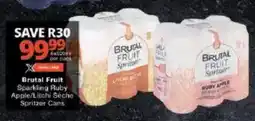 Checkers Brutal Fruit Sparkling Ruby Apple/Litchi Séche Spritzer Cans offer