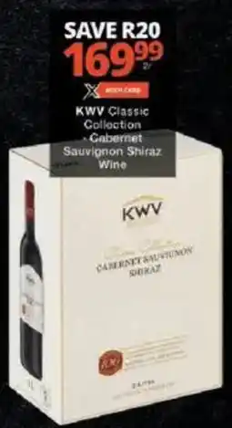 Checkers KWV Classic Collection Cabernet Sauvignon Shiraz Wine offer