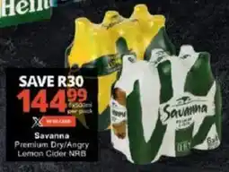 Checkers Savanna Premium Dry/Angry Lemon Cider NRB offer