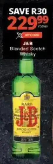 Checkers J&B Blended Scotch Whisky offer