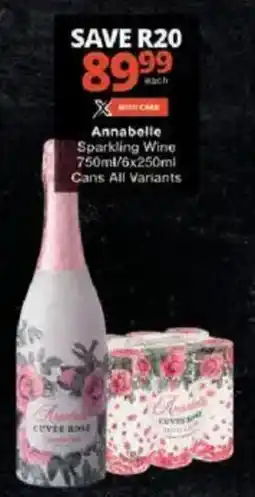 Checkers Annabelle Sparkling Wine Cans All Variants offer