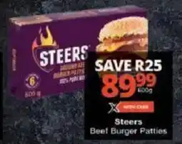 Checkers Steers Beef Burger Patties offer