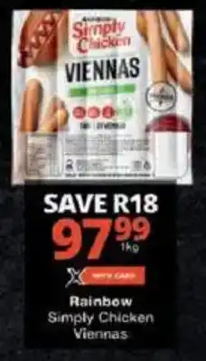 Checkers Rainbow Simply Chicken Viennas offer