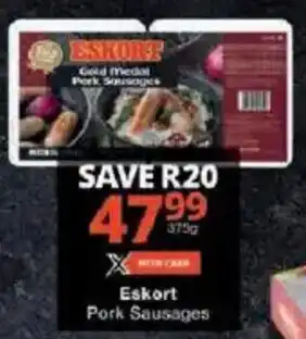 Checkers Eskort Pork Sausages offer
