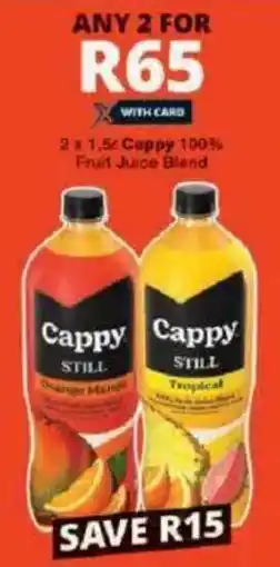 Checkers Cappy 100% Fruit Juice Blend offer