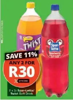 Checkers Spar-Letta/ Twist Soft Drink offer