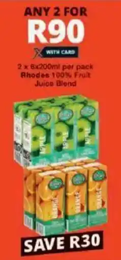 Checkers Rhodes 100% Fruit Juice Blend offer