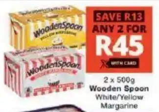 Checkers Wooden Spoon White/ Yellow Margarine offer