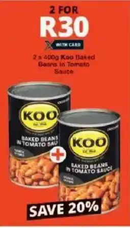 Checkers Koo Baked Beans In Tomato Sauce offer