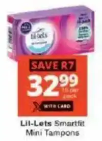 Checkers Lil-Lets Smartfit Mini Tampons offer