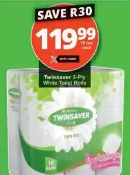 Checkers Twinsaver 2-Ply White Toilet Rolls offer