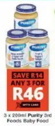 Checkers Purity 3rd Foods Baby Food offer