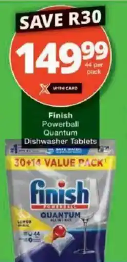 Checkers Finish Powerball Quantum Dishwasher Tablets offer