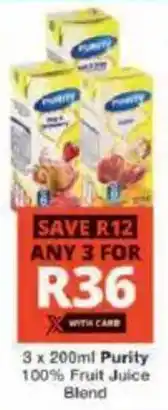Checkers Purity 100% Fruit Juice Blend offer