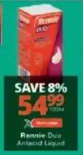 Checkers Rennie Duo Antacid Liquid offer