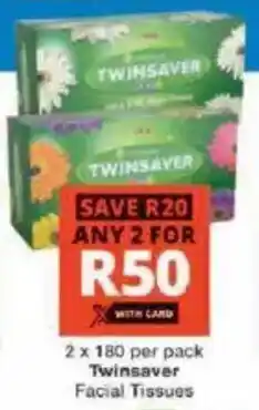 Checkers Twinsaver Facial Tissues offer