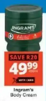 Checkers Ingram's Body Cream offer