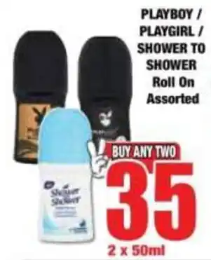 Boxer PLAYBOY/ PLAYGIRL/ SHOWER TO SHOWER Roll On Assorted offer