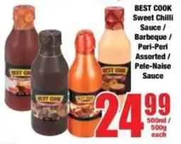 Boxer BEST COOK Sweet Chilli Sauce/ Barbeque/ Peri-Peri Assorted/ Pele-Naise Sauce offer