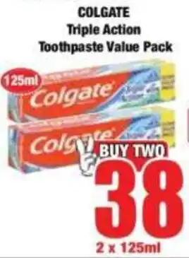 Boxer COLGATE Triple Action Toothpaste Value Pack offer