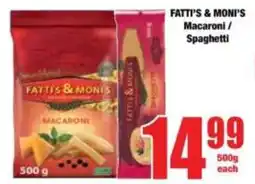 Boxer FATTI'S & MONI'S Macaroni/ Spaghetti offer