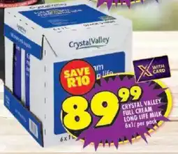 Shoprite Crystal valley full cream long life milk offer