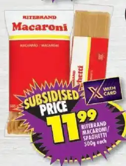 Shoprite Ritebrand macaroni/ spaghetti offer