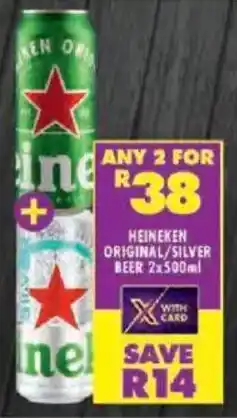 Shoprite Heineken original/silver beer offer