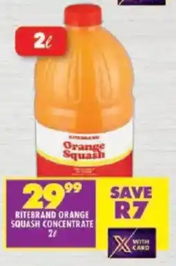 Shoprite Ritebrand orange squash concentrate offer
