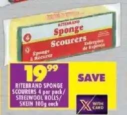 Shoprite Ritebrand sponge scourers/ steelwool rolls/ skein offer