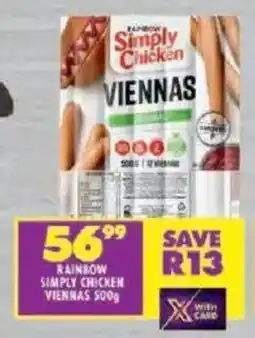 Shoprite Rainbow simply chicken viennas offer