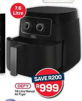 Pick n Pay Hypermarket DEFY 7.6 Litre Manual Air Fryer offer