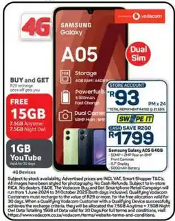 Pick n Pay Hypermarket Samsung Galaxy A05 64GB offer