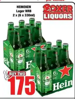 Boxer HEINEKEN Lager NRB 2 x (6 x 330ml) offer