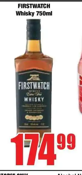 Boxer FIRSTWATCH WHISKY 750ML offer