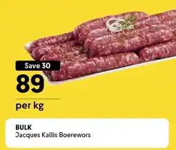 Makro Jacques Kallis Boerewors offer