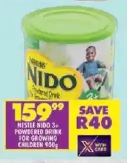 Shoprite Nestle nido 3+ powdered drink for growing children offer
