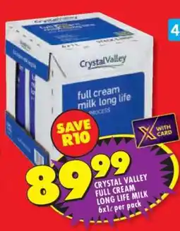 Shoprite CRYSTAL VALLEY FULL CREAM LONG LIFE MILK offer