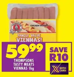 Shoprite THOMPSONS TASTY MEATS VIENNAS 1kg offer