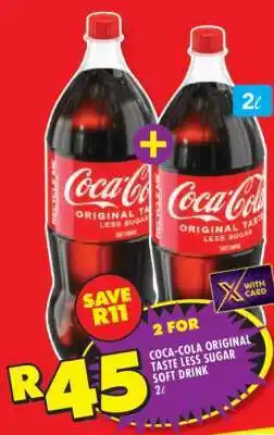 Shoprite Coca-Cola Original Taste Less Sugar Soft Drink 2L offer