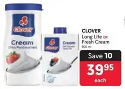 Makro CLOVER Long Life or Fresh Cream offer