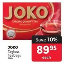 Makro JOKO Tagless Teabags offer