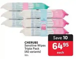 Makro CHERUBS Sensitive Wipes Triple Pack offer