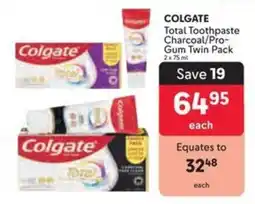 Makro COLGATE Total Toothpaste Charcoal/Pro-Gum Twin Pack offer