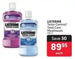 Makro LISTERINE Tartar Control/ Total Care Mouthwash offer