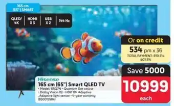 Makro Hisense 165 cm (65") Smart QLED TV offer
