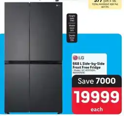 Makro LG Side-by-Side Frost Free Fridge offer