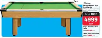 Makro Shoot Saloon Wood Top Pool Table offer
