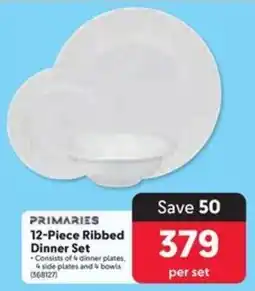 Makro PRIMARIES Ribbed Dinner Set offer